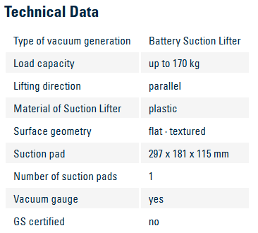 Nemo GRABO Pro – Batterijski Vakum Specifikacije