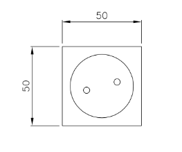 Ročaj Kvadratni 50x50mm Za Drsna Vrata