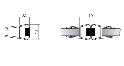 Tesnilo Za Tuš Kabino Na Magnet Ravni Mv10 Za 6-8mm