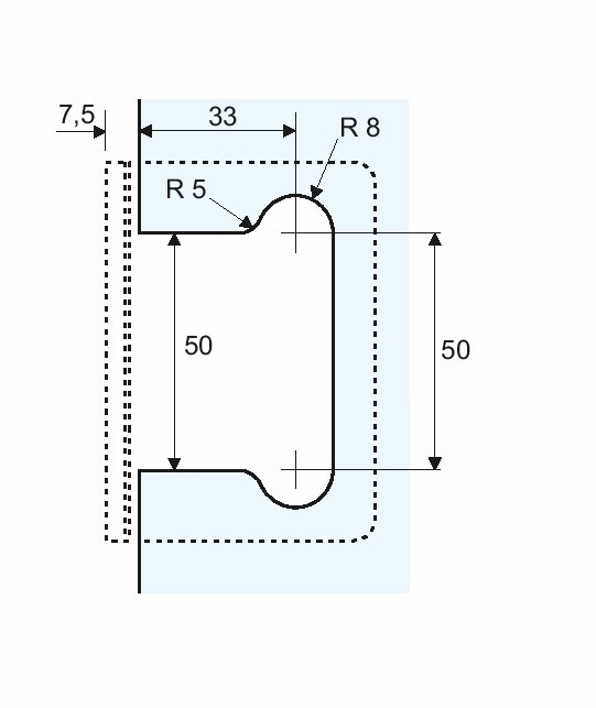 Pant Cr02 Pomaknjen Steklo/Zid Štop 0° +90˘ -90°