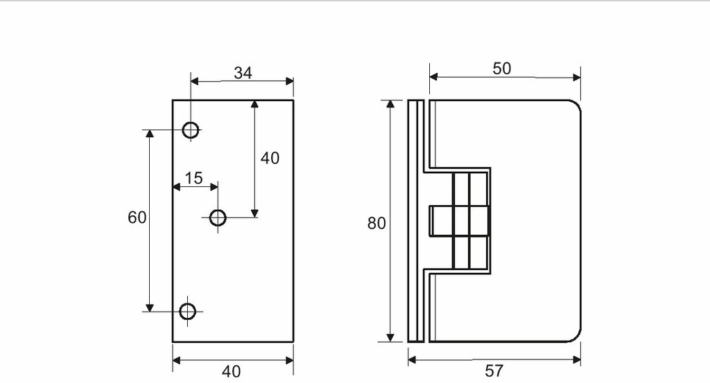 Pant Cr02 Pomaknjen Steklo/Zid Štop 0° +90˘ -90°