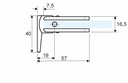 Pant Cr02 Pomaknjen Steklo/Zid Štop 0° +90˘ -90°