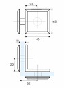 Gcz03 Krom Pritrdilec Steklo/Steklo 90°