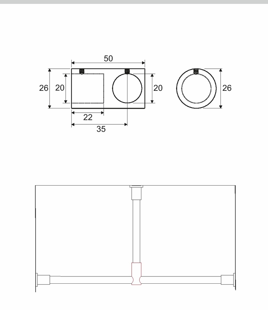 &quot;T&quot; Komad Za Prečko Fi 19mm Kf36 Krom