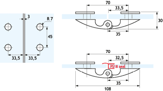 Pant Steklo/Steklo Vleci 90° 180°