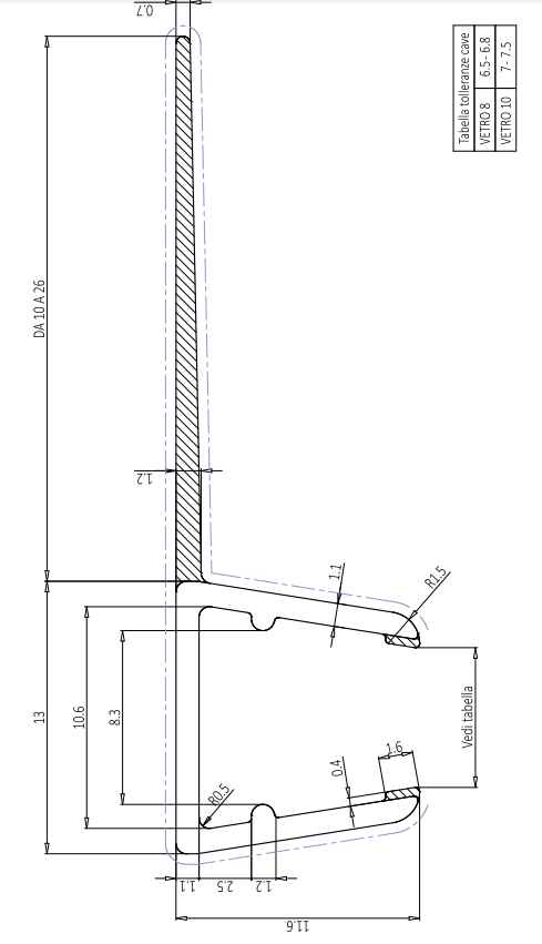 Tesnilo Za Tuš Kabine Stransko Peresce 2500mm G 014 Za Steklo 8-10mm