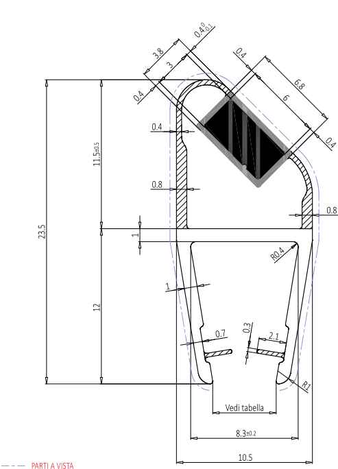 Tesnilo Za Tuš Kabine Levi Magnet 2500mm M122S Za Steklo 6-8mm