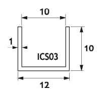 Ics03-250 U-Profil 12x10x1 250cm