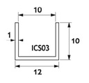 Ics03-250 U-Profil 12x10x1 250cm