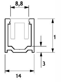 GH IPD01-220 Saeptum - Canalina Di Contenimento 14X16mm L.220cm