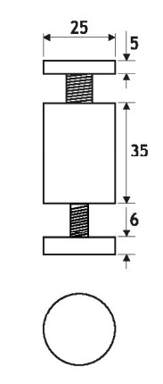 GH J01B-35 Distanziale Cilindrico Per Passavoce D.25 H.35mm