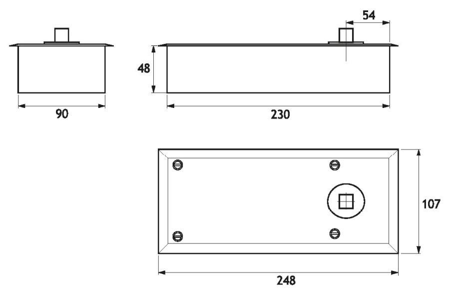 GH NTS48C-90 Chiudiporta A Pavimento Omv Corto - Forza Fissa 2 Stop 90° - Quadro Italia