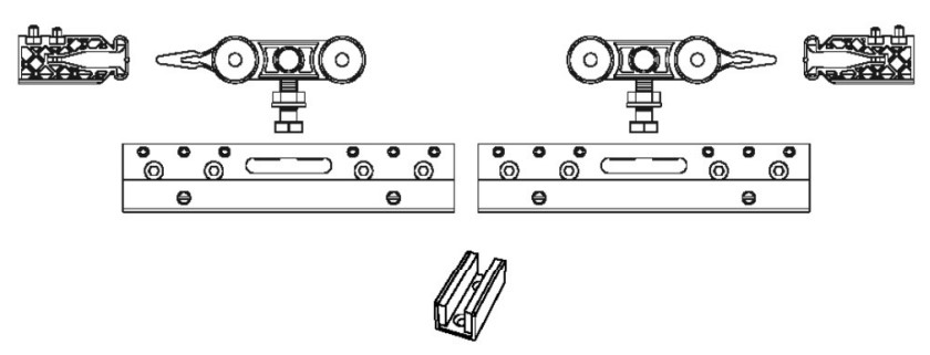 GH PR07-100 Panta Rei - Kit 1 Anta Scorrevole Senza Tacca Max 100kg