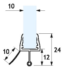 Tesnilo Spodnje 2,2mt 10mm Steklo