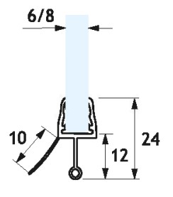 Tesnilo Spodnje 2,2mt 6/8mm Steklo