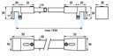 GH QB08 Barra Fermavetro Sezione Rettangolare V-V 90° Asta S.10X20 L.1200mm