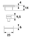 GH RS02 Rs System -Elemento Di Fissaggio Vetro/Rotaia Rs08