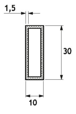 GH RS08M Rs System - Rotaia Rettangolare - A Metro S.30X10mm