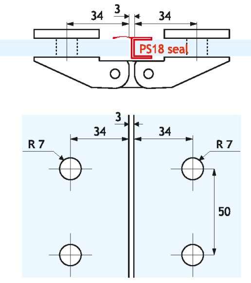 Sh17 Pant Steklo/Steklo Vleci Krom Stop 0°In 90°