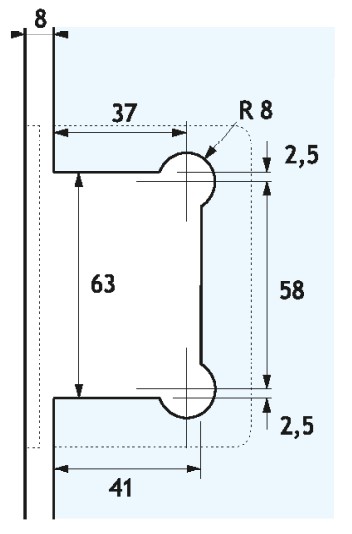 Pant Steklo-Zid Stranski SH32