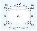 PANT ZA 90°KOTNO TUŠ KABINO SH34