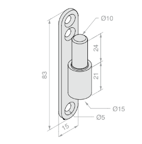 Anuba Muro/Cerniera Acciaio Aisi 304 83X15 Mm