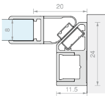 Profilo Di Battuta Magnetico A 45° Lunghezza 2500 Mm