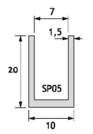 U-Profil 15x12x15mm 300cm Aluminij  (kopiraj)