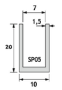 U-Profil 15x12x15mm 300cm Aluminij  (kopiraj)