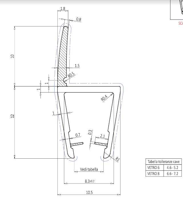 Ravno Tesnilo Za Tuš Kabine 2500mm G 042 Za Steklo 6-8mm NEW