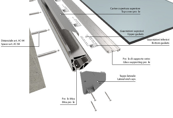 Okovje Oxidal Mira-250 Profil Za Nadstrešek 2500mm Srebrni