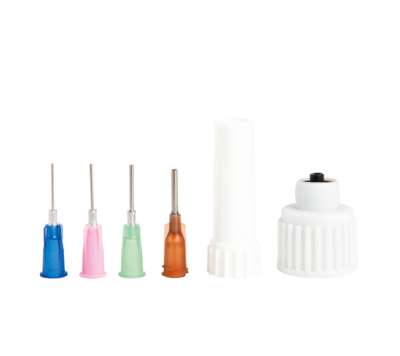 Set dispensing needles with adapter