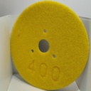 Adhesive-backed abrasive plate for Mp4000 yellow grit400