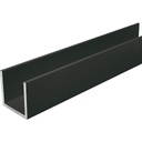 U-profil 20x15x20mm 300cm aluminijum eloksirano crni