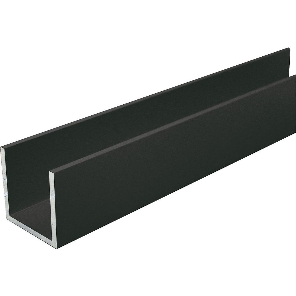 U-profile 15x15x15mm 300cm aluminium black
