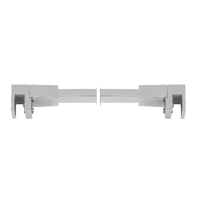 Rectangular stabiliser bar 2x1cm glass/glass, satin nickel