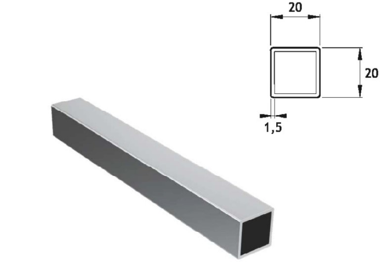 MD08-100 BX MD PROFIL20X20 DOLŽINE 1000MM ČRNI