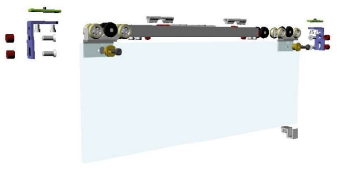 Ipcs02 set for sliding system single door in two pieces Ipso Claudit