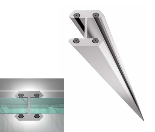 Tesnilni H-profil za spajanje 10mm stekel, 3m