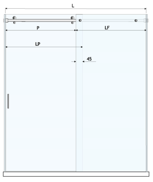 Drsni Sistem Za Tuš Kabino Steklo/Steklo