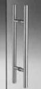 Pair of round steel pull handles Ø25mm, L300mm