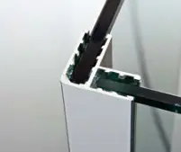 Corner profile for insertion of two glass up to 8 mm, 30x30 mm, H = 2300 mm