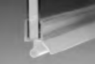 Shower seal 2500mm with bulb water barrier and embossed deflector fin, for 6/8mm glass