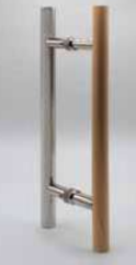 Wooden handle H450 hole centres 300mm oak/stainless steel polished