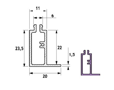 GH CHP01 Cheo Einrastprofil für CHB01, Wand/Decke