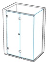 GH PLK02-DX Pbf-Plio - Komplettset Wand-Glas rechts - L.1500mm