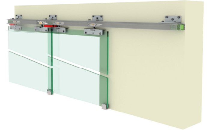 GH PRTT2-80-SX Panta Rei Tele-T Set für 2 mitlaufende Schiebeflügel, max. 80kg, links