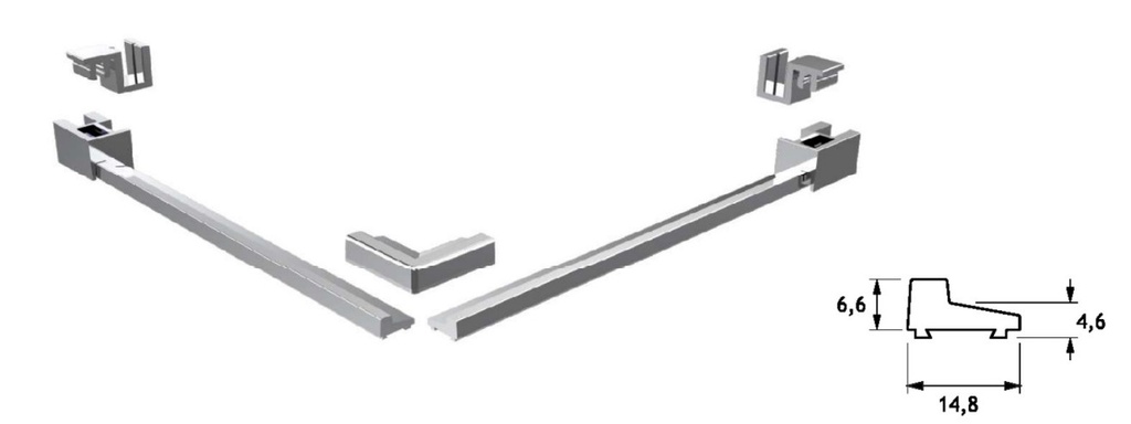 GH REDL90 Reducta/L - Eck-Duschwasserbarrierenprofil-Set 90°