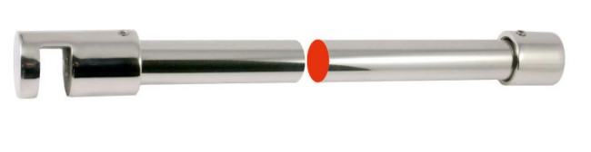 GH SSB07 glass support bar round section 90° glass-to-wall bar D.15 L.1200mm