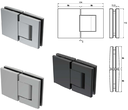 Paar hydraulische Scharniere Glas-Glas GH13